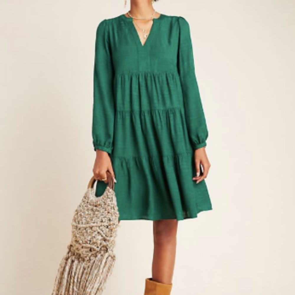 *NEW* Anthropologie Amber Green Tiered Tunic